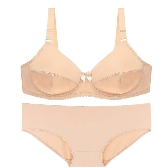 Ensemble de lingerie en dentelle grandes tailles - beige / 100e