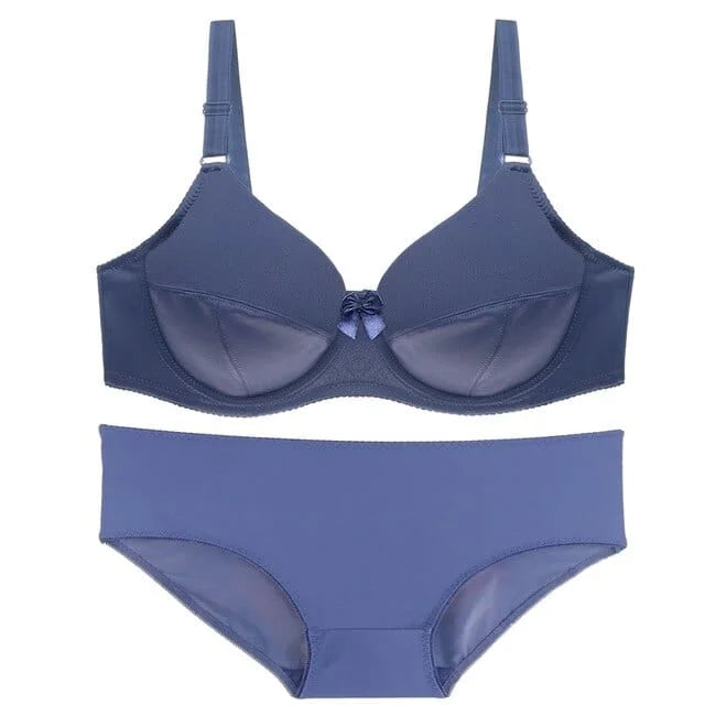 Ensemble de lingerie en dentelle grandes tailles - bleu / 100e