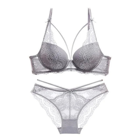 Ensemble de lingerie en dentelle - gris / 85a