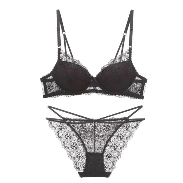 Ensemble de lingerie en dentelle - noir / 85a