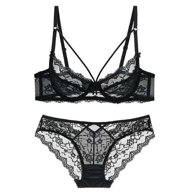 Ensemble de lingerie en dentelle - noir / 85a