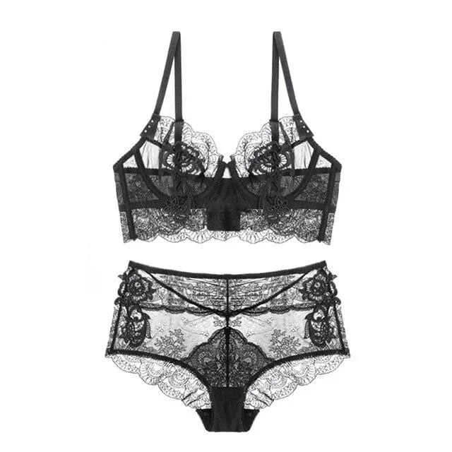 Ensemble de lingerie en dentelle - noir / 85b