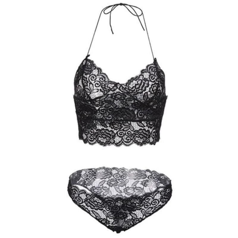 Ensemble de lingerie en dentelle - noir / s