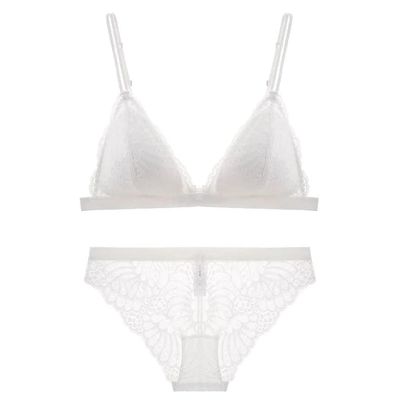 Ensemble de lingerie en dentelle pour femmes - blanc / s