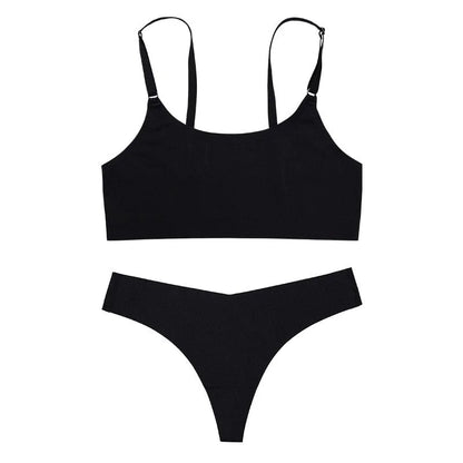 Ensemble de lingerie sans couture - noir / xs