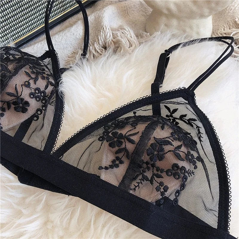 Ensemble de lingerie transparente en dentelle