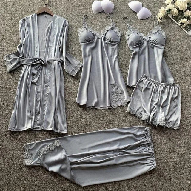 Ensemble de pyjama cinq pièces - gris / s