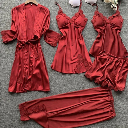 Ensemble de pyjama cinq pièces - rouge / s