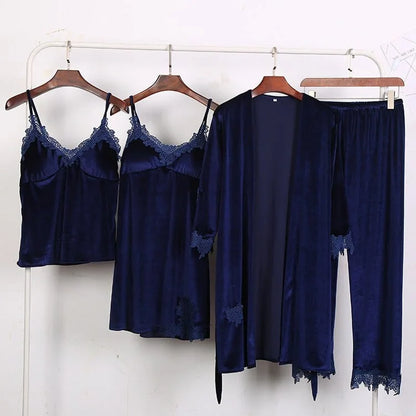 Ensemble de pyjama quatre pièces - bleu marine / s