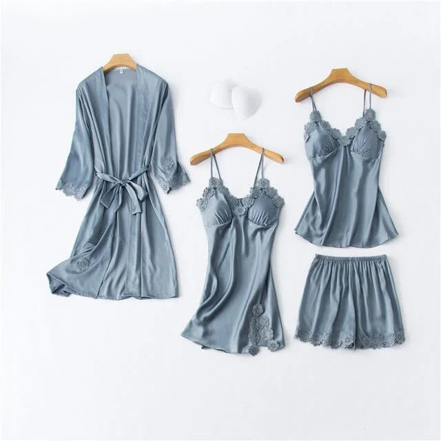 Ensemble de pyjama quatre pièces - gris / s