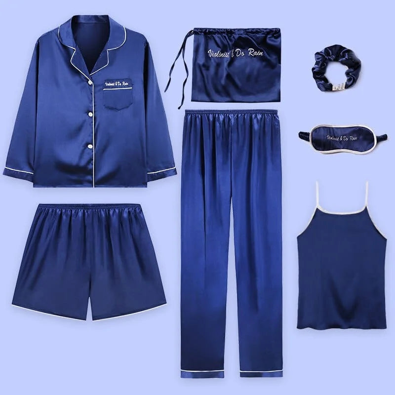 Ensemble de pyjama sept pièces - bleu marine / s