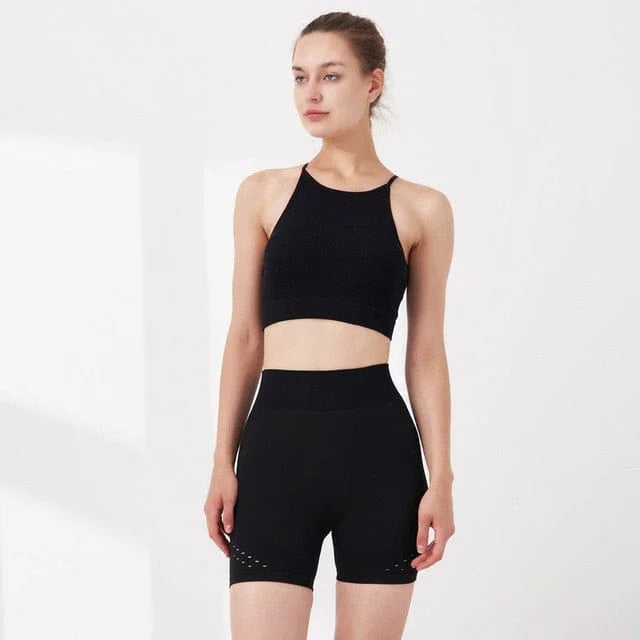 Ensemble de sport avec shorts - noir / s