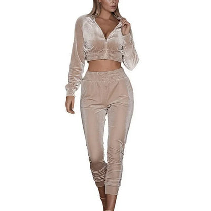 Ensemble de sport en velours - beige / s