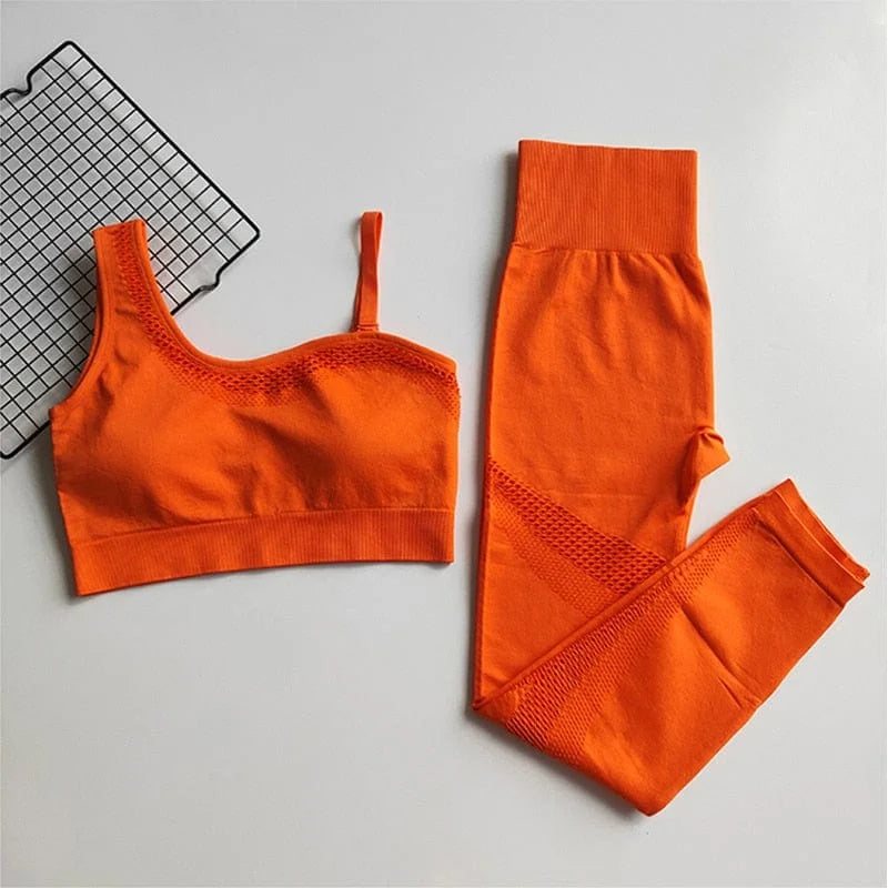 Ensemble sportif avec bretelles fines - orange / s