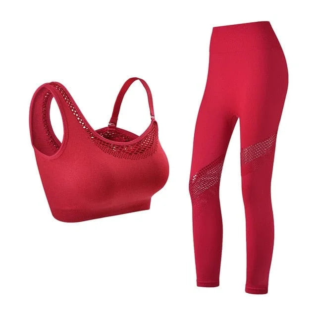 Ensemble sportif avec bretelles fines - rouge / s