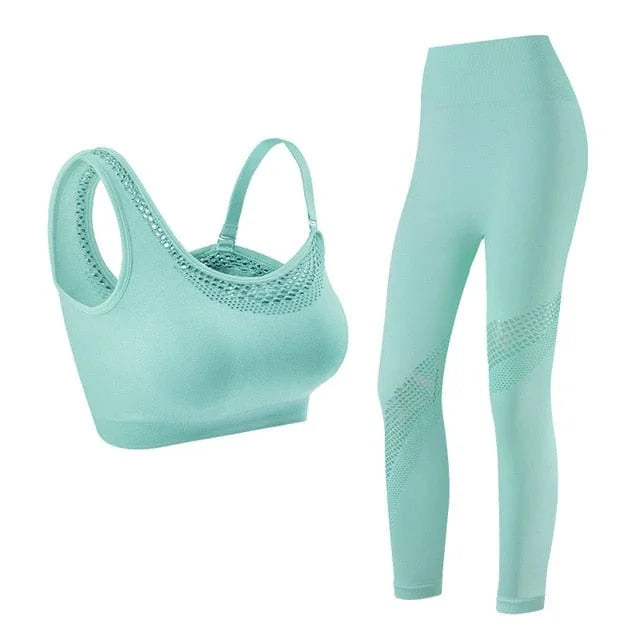 Ensemble sportif avec bretelles fines - turquoise / s