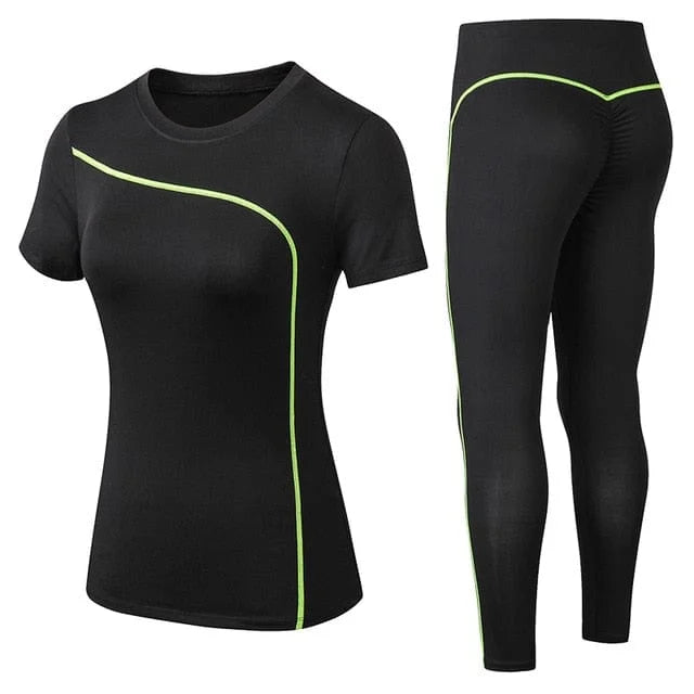 Ensemble sportif avec sangle décorative - vert / s