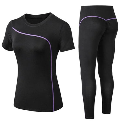 Ensemble sportif avec sangle décorative - violet / s