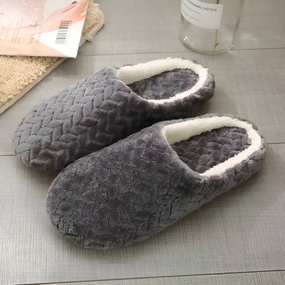 Gris Chaussons tissés pour femmes