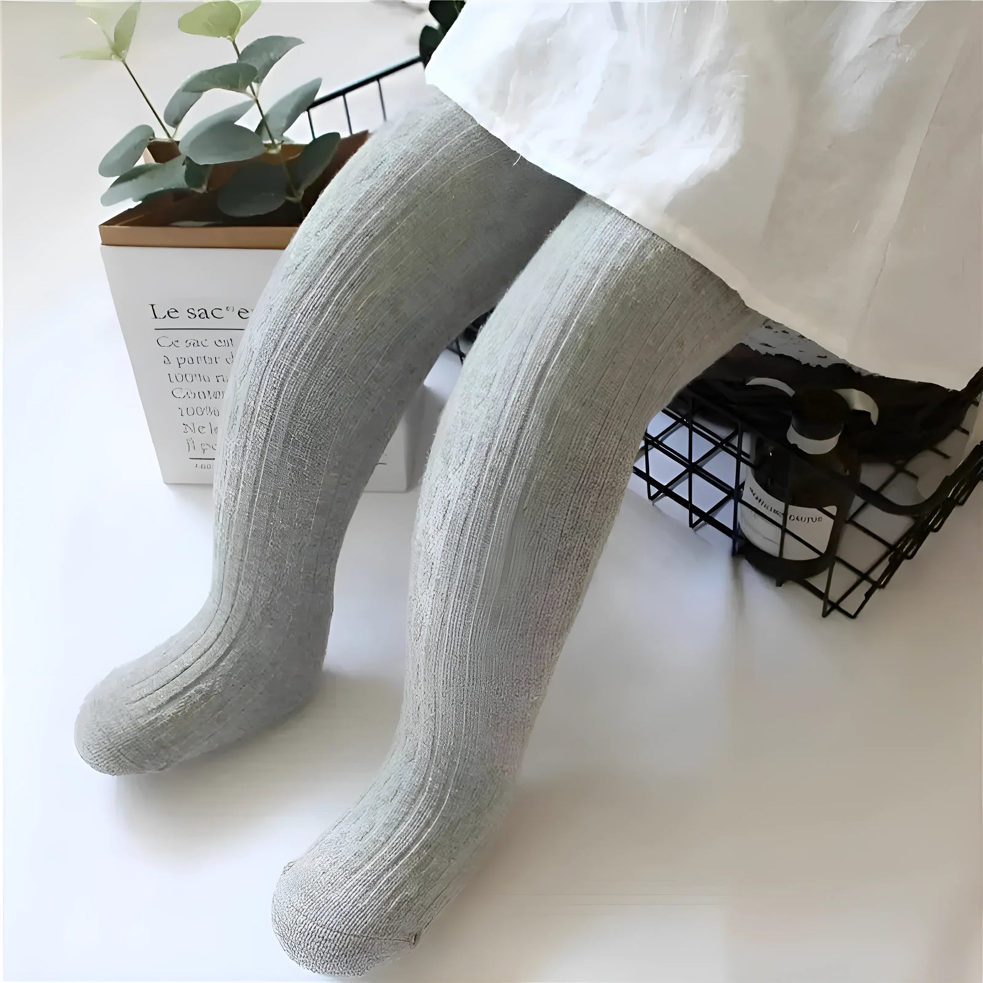 Gris clair Collants rayés pour enfants