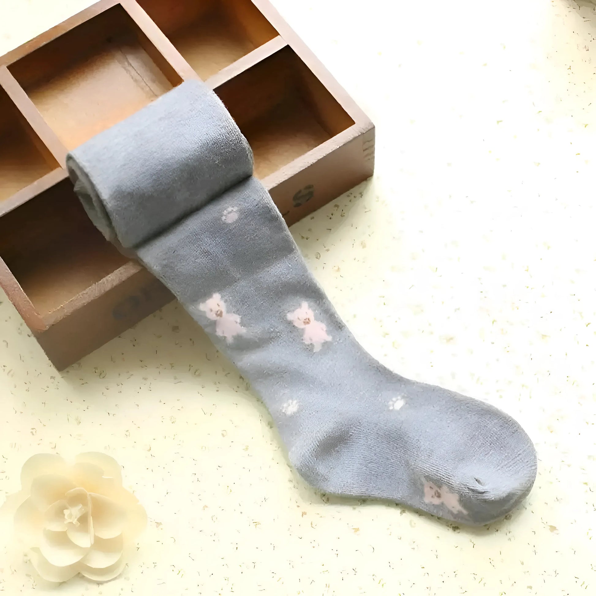 Gris Collants avec imprimé ours pour enfants
