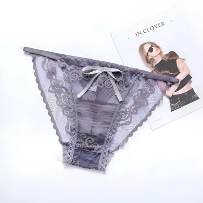 Gris Culotte en dentelle avec bande élastique fine