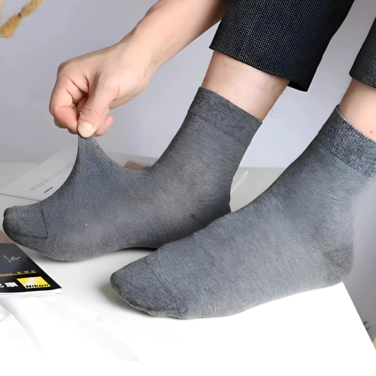 Gris foncé 5 paires de chaussettes pour hommes