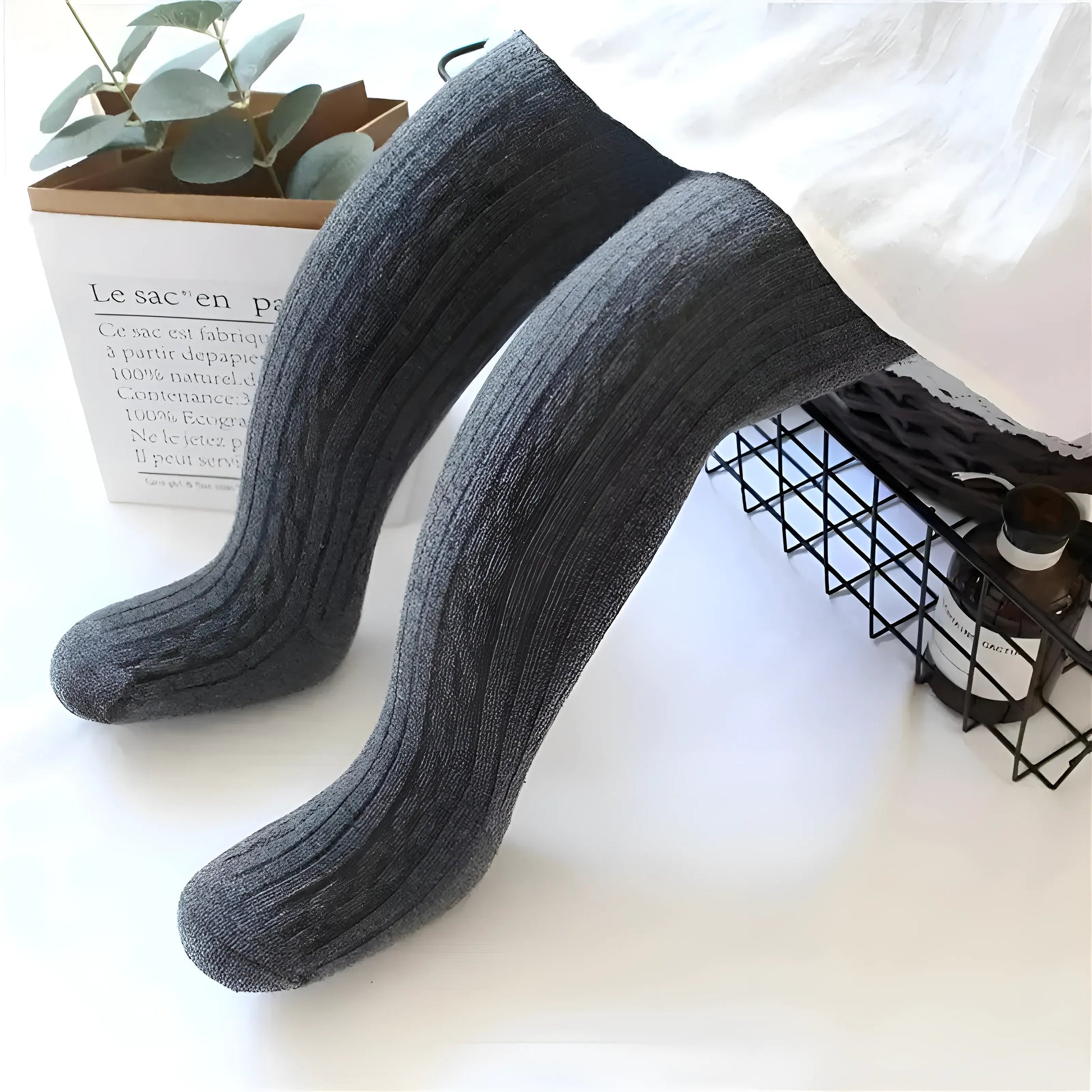 Gris foncé Collants rayés pour enfants