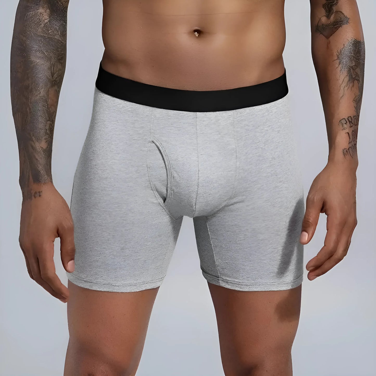 Gris Shorts de boxeur pour hommes avec des jambes plus longues