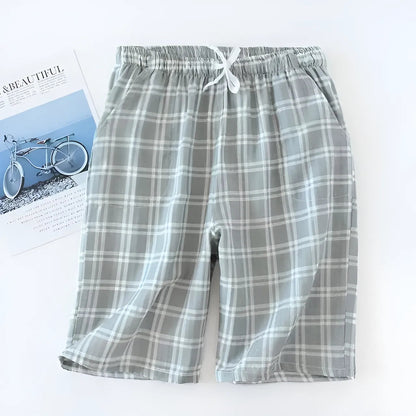 Gris Shorts de sommeil à carreaux