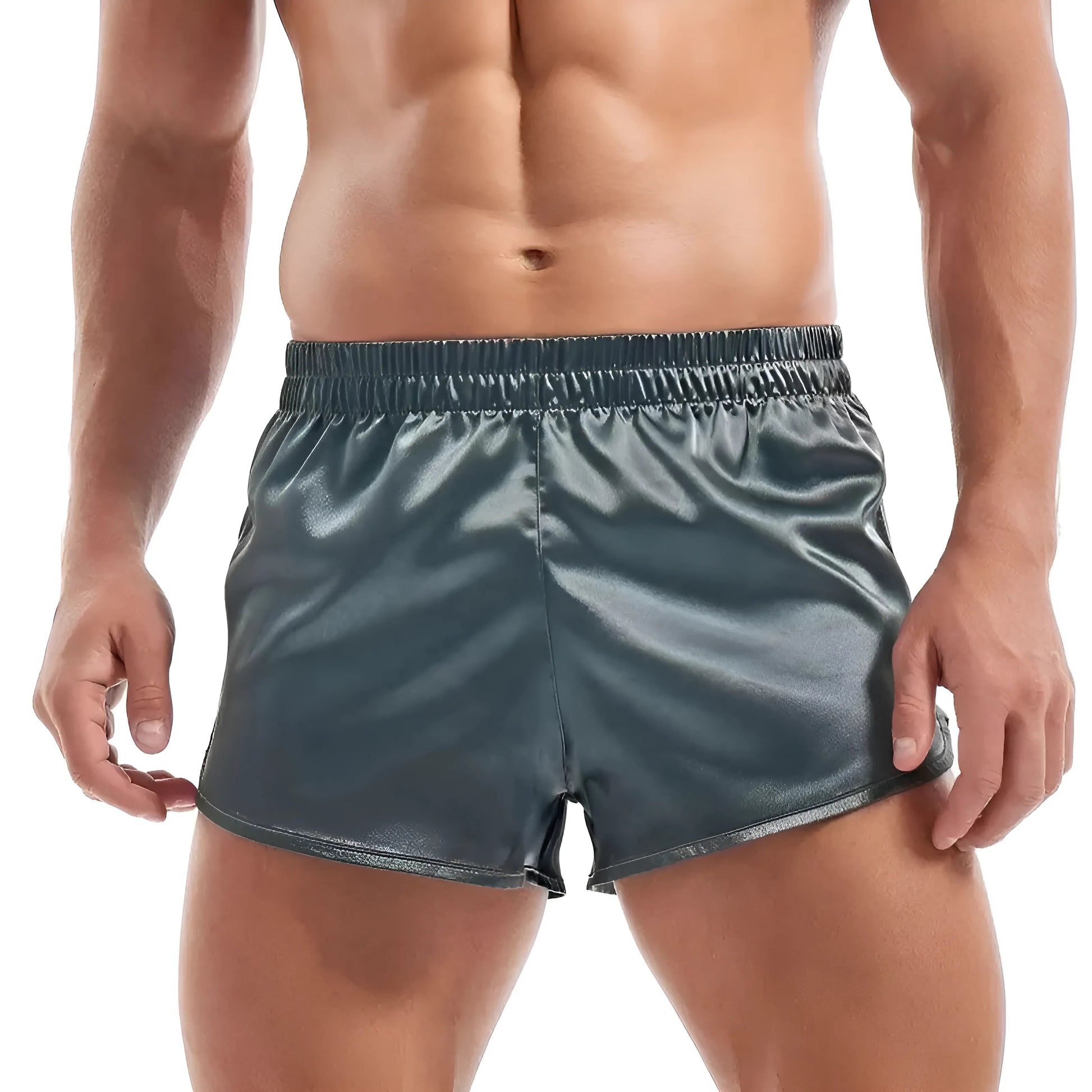 Gris Shorts en satin pour hommes