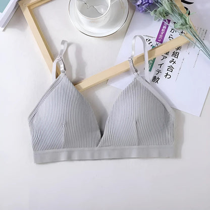 Gris Soutien-gorge bralette rayé