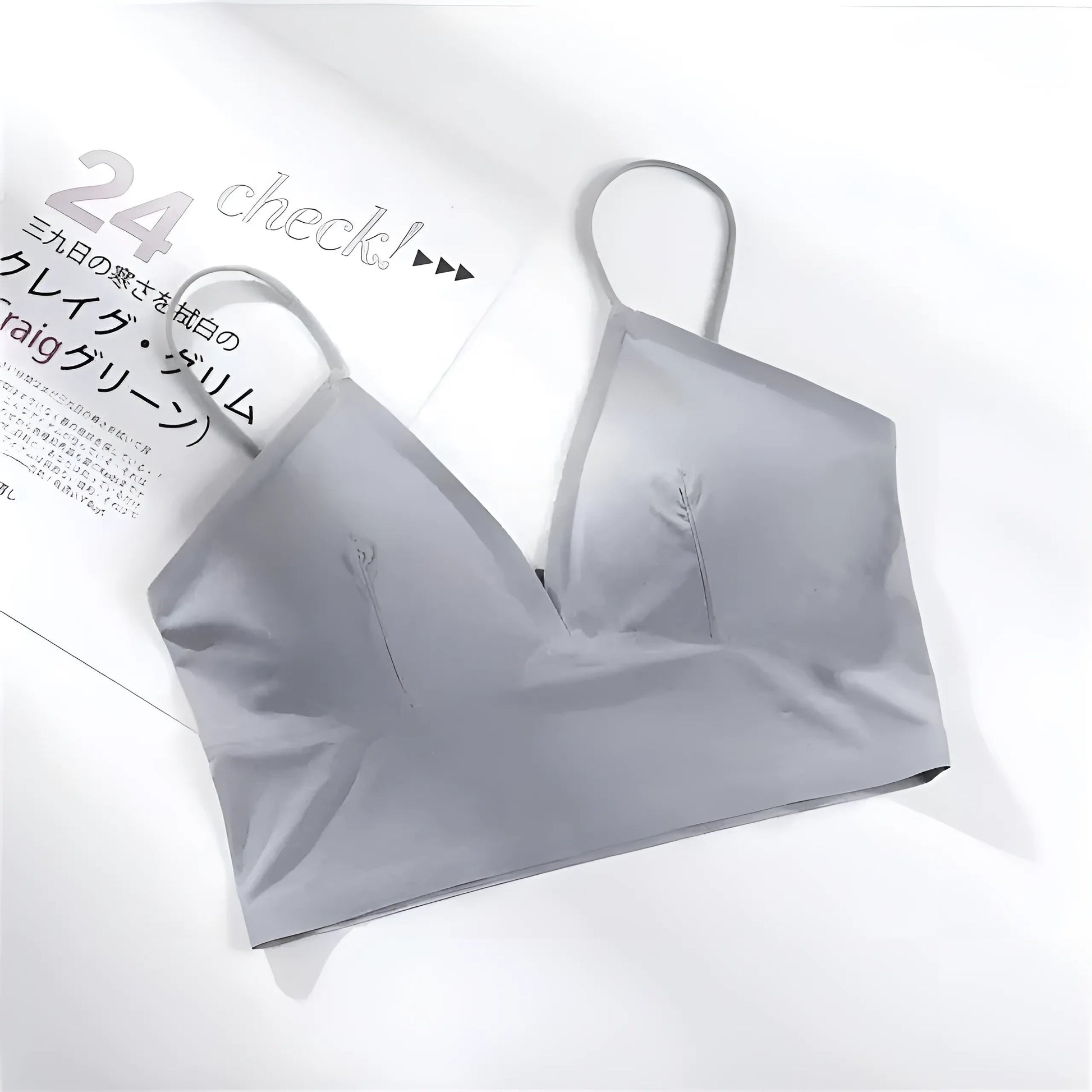 Gris Soutien-gorge lisse à taille basse