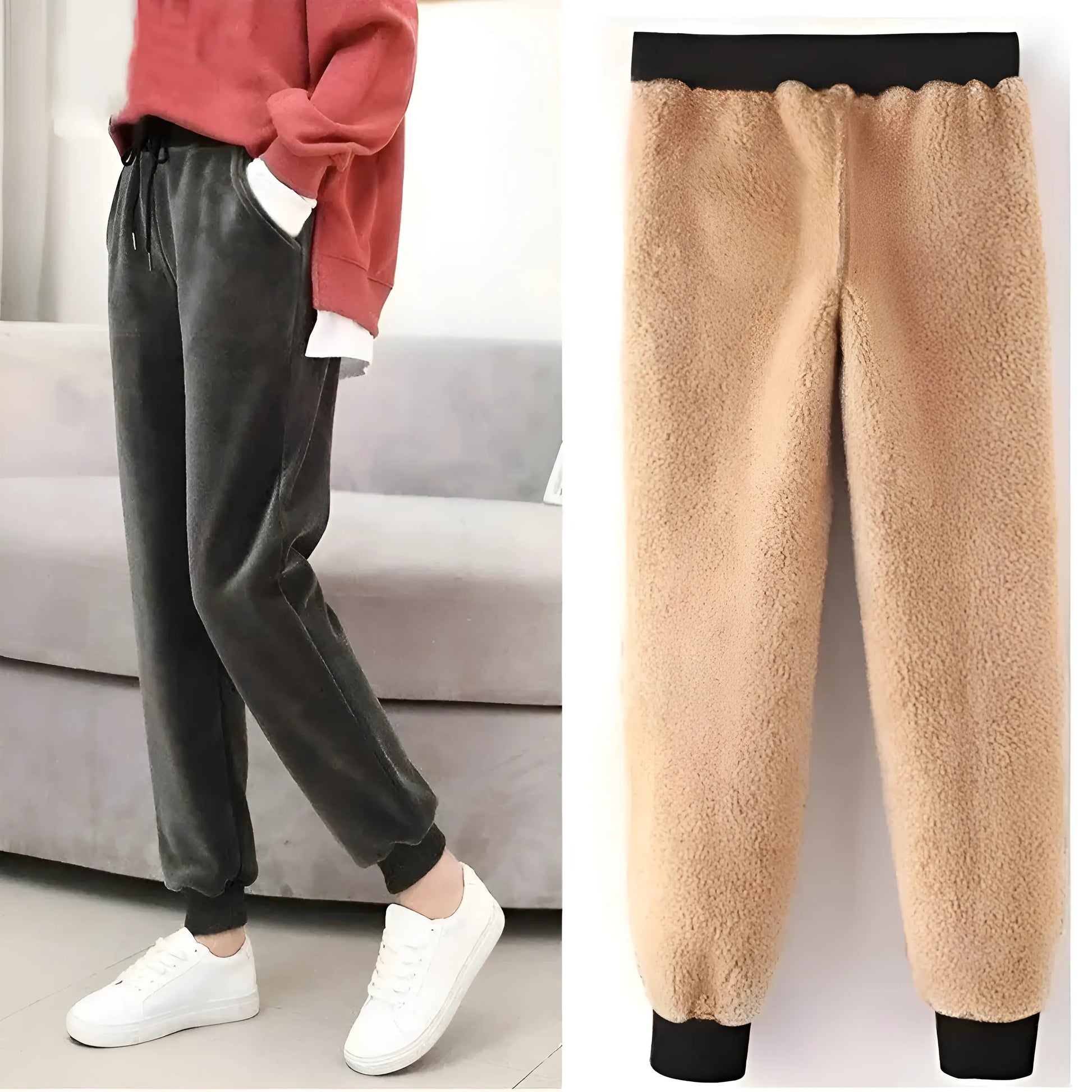 Gris Survêtements doublés en velours