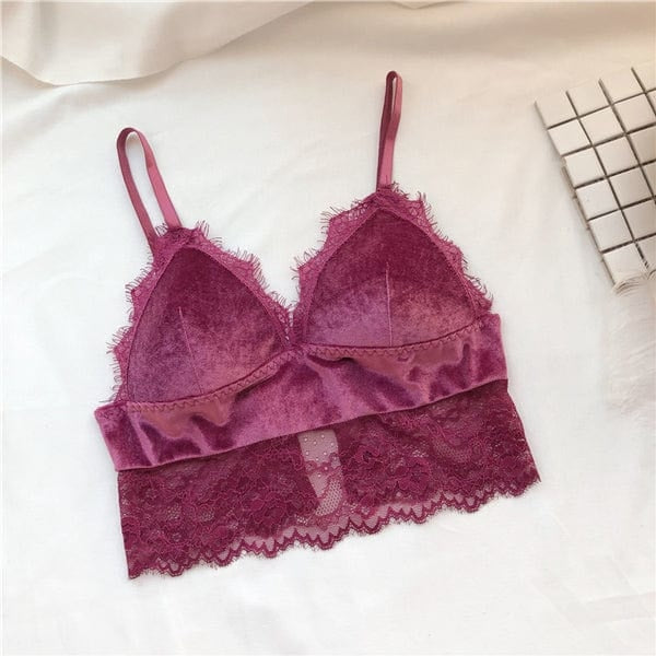 Haut bralette en dentelle - rose / universel