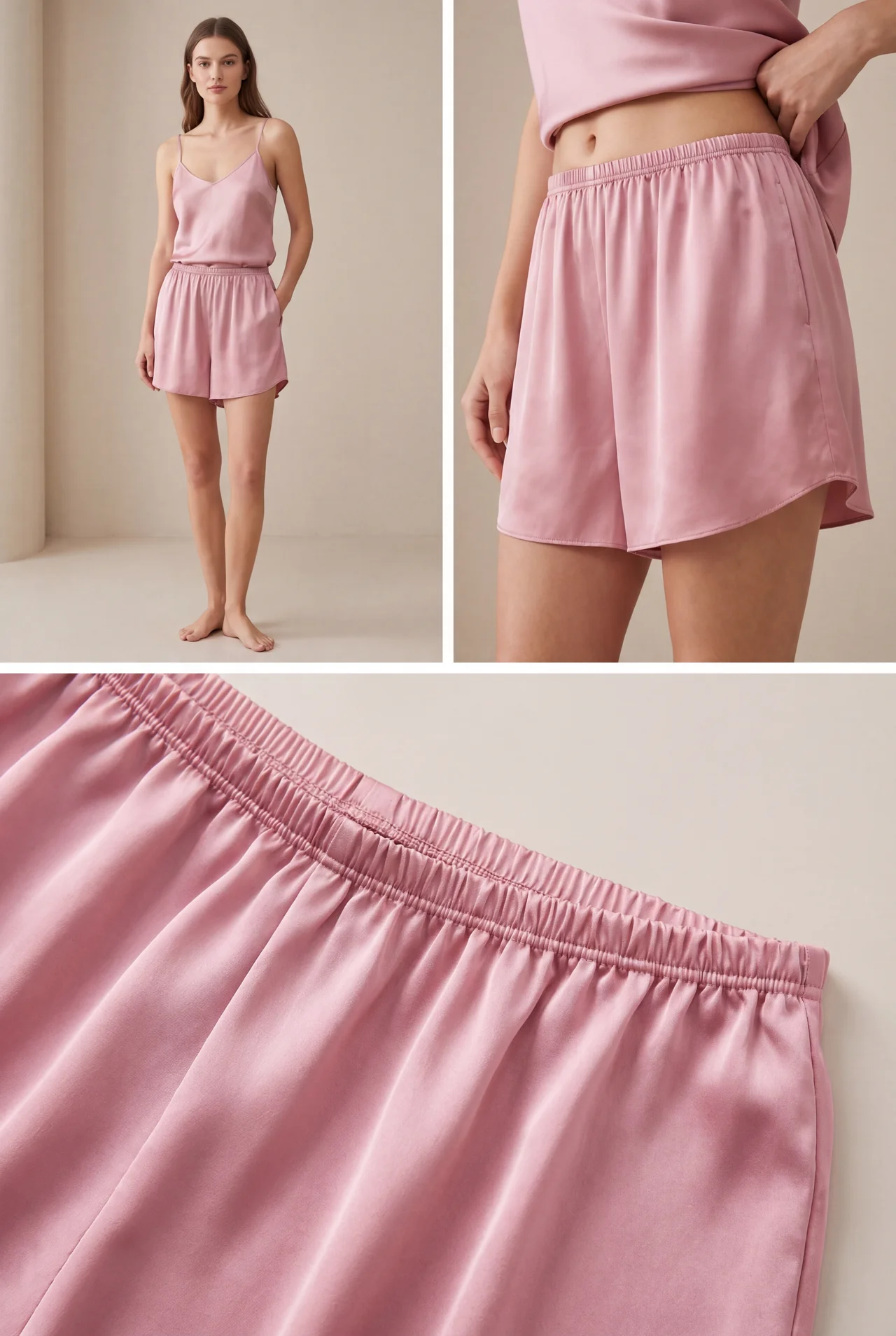Shorts de sommeil en satin