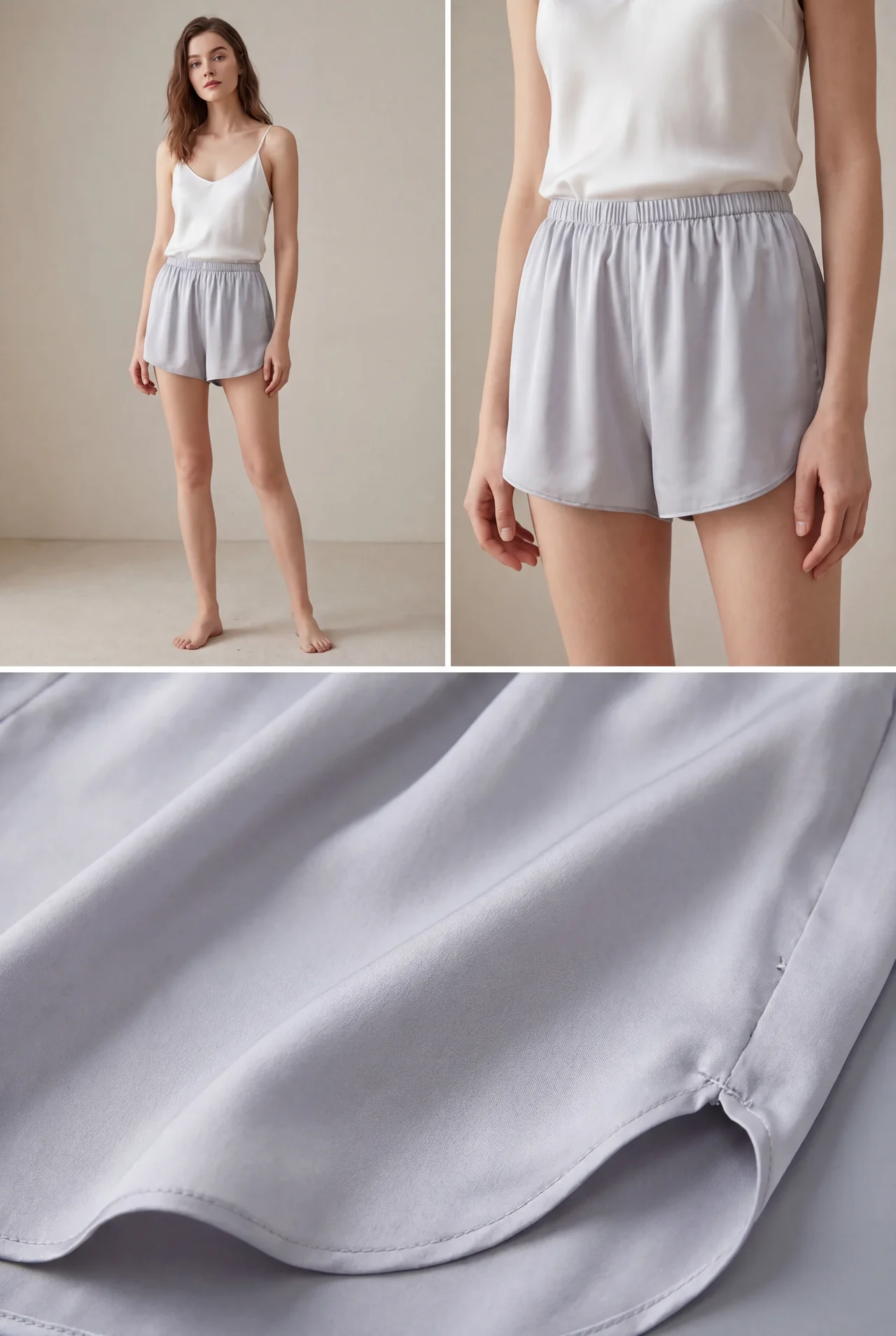 Shorts de sommeil en satin