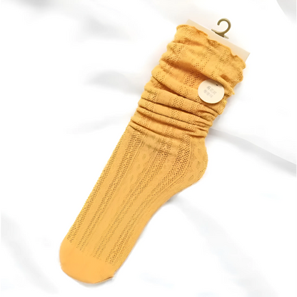 Jaune Chaussettes ajourées pour femmes