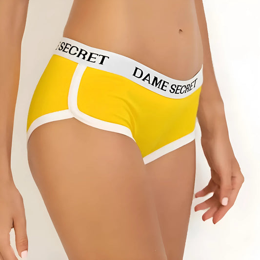 Jaune Culottes de boxeur pour femmes avec large ceinture