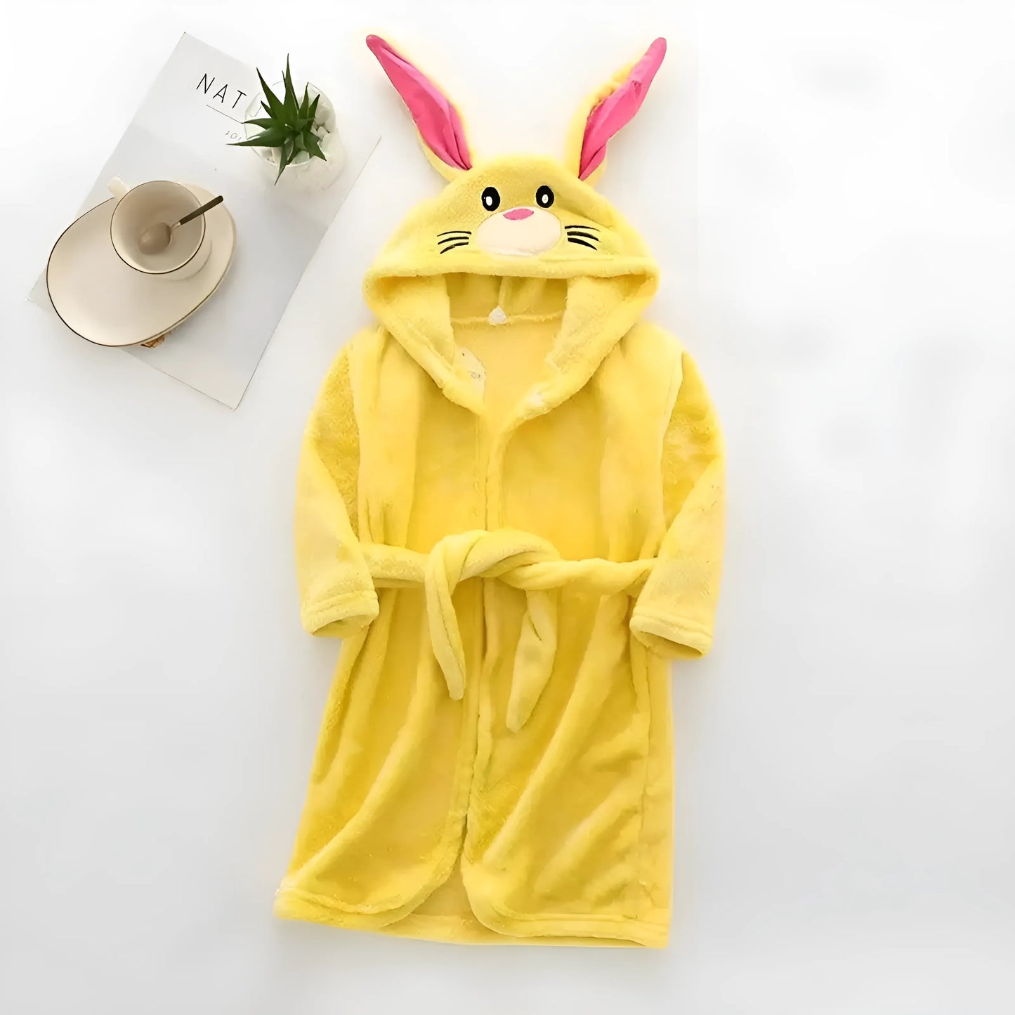 Jaune Peignoir de bain motif lapin pour enfants