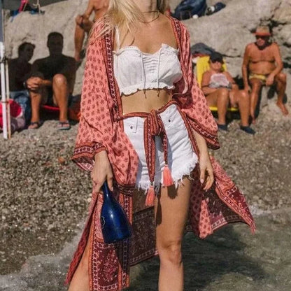 Kimono de plage au style vintage