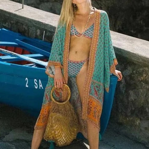 Kimono de plage au style vintage