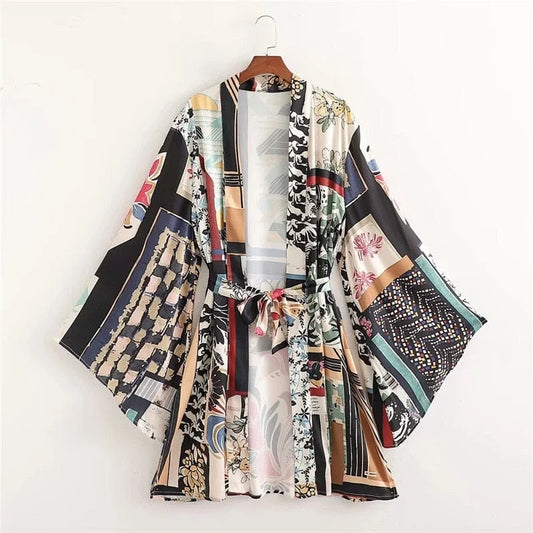 Kimono de plage coloré - multicolore / s