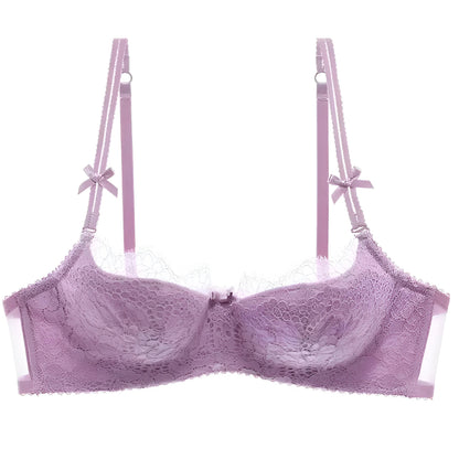 Lavande Soutien-gorge en dentelle avec des nœuds