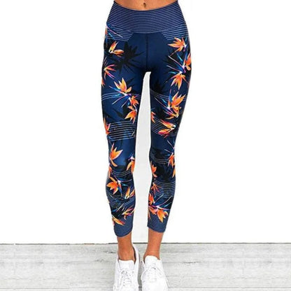 Leggings de sport à imprimé floral - bleu / s