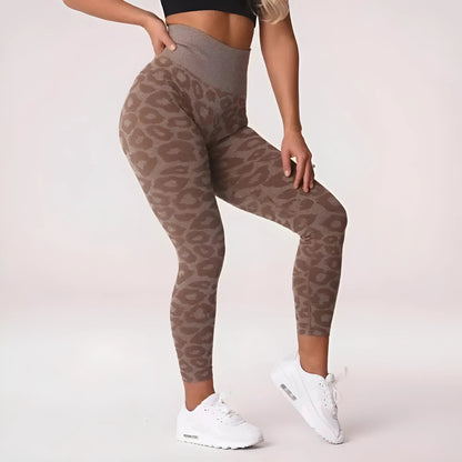  Leggings de sport à imprimé léopard pour femmes