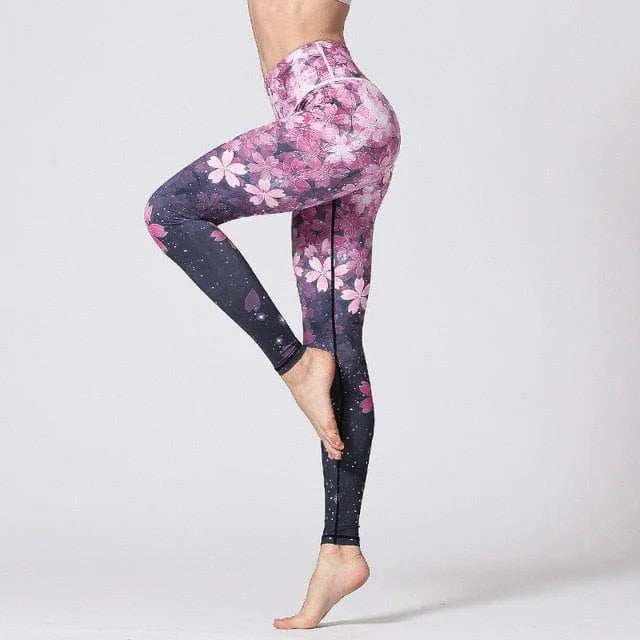 Leggings de sport à motif floral - rose / s