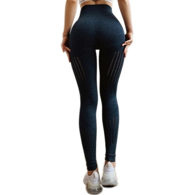 Leggings de sport avec bandes décoratives - bleu marine / s