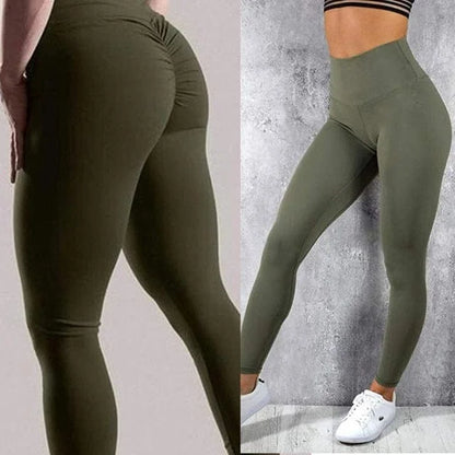 Leggings de sport lisses - vert / s