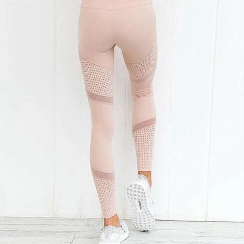 Leggings en maille rose